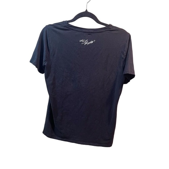 Karl Lagerfeld Paris Women's Black Studded Logo Graphic Tee Size S - Picture 3 of 5